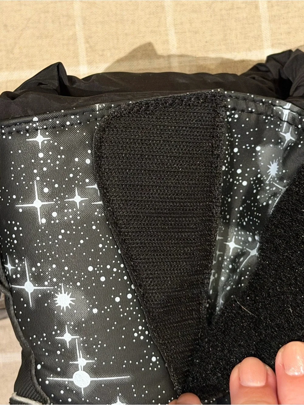 Kids Black Space Galaxy Winter Snow Boots